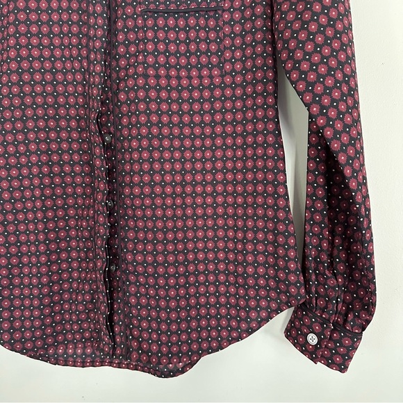 LOFT Patterned Flounce Long Sleeve Blouse Size XS - Picture 4 of 10